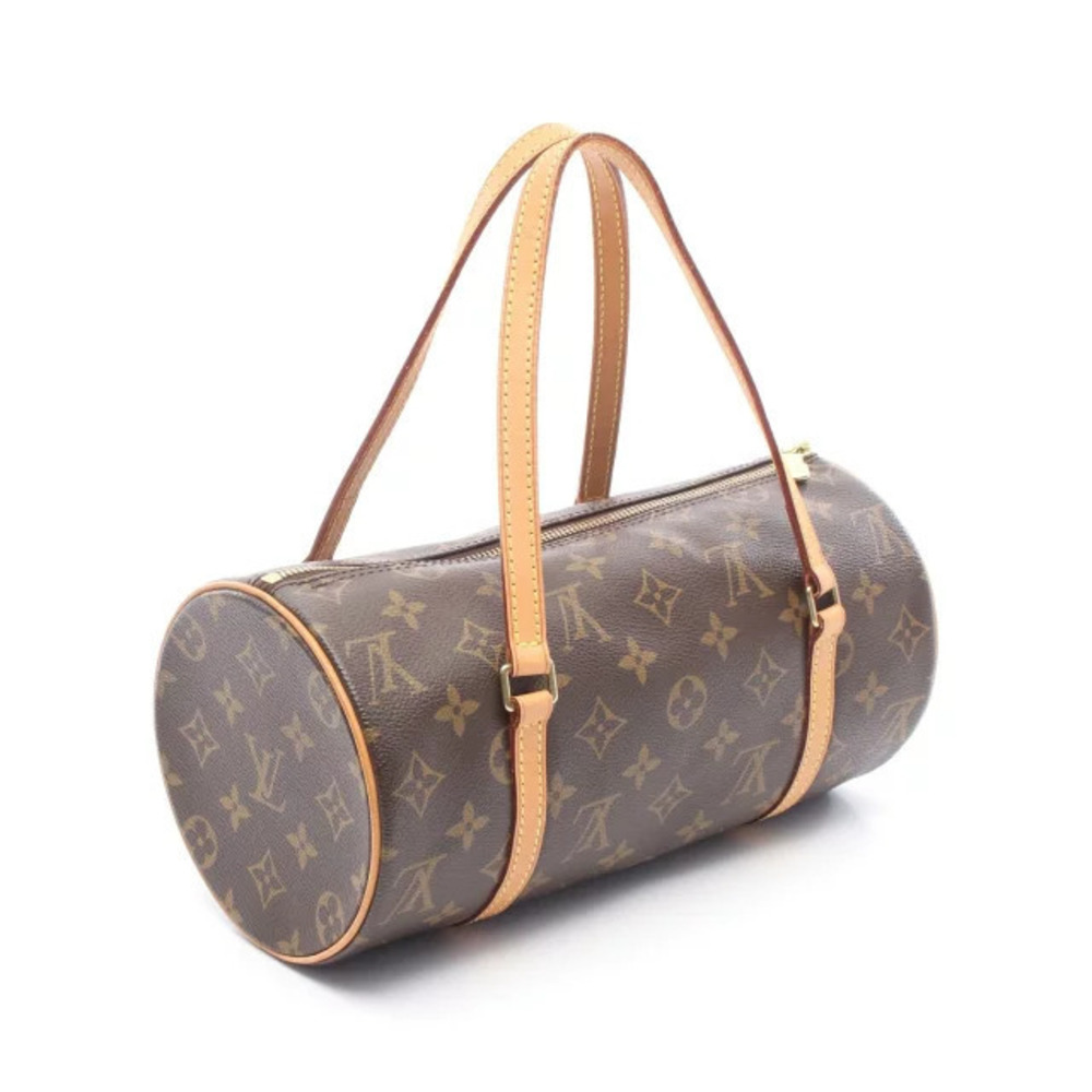 Louis Vuitton Leather Canvas Papillon Monogram Brown Handbag Brown